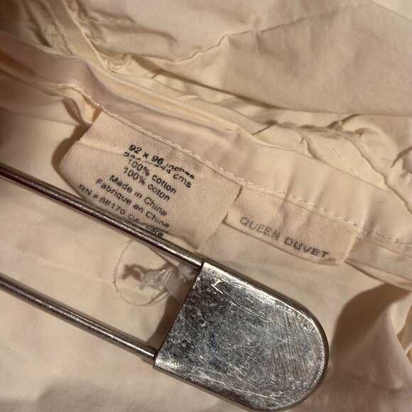 Anthropologie Cirrus Duvet Cover Cream Cotton Ruffle Y2K Queen Comforter 1 Sham - Picture 8 of 10